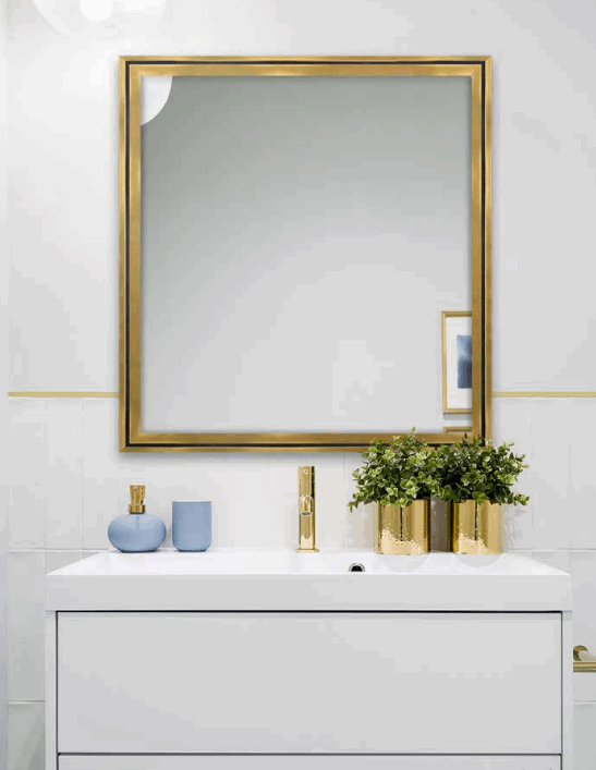 Aria Brushed Gold Framed Mirror