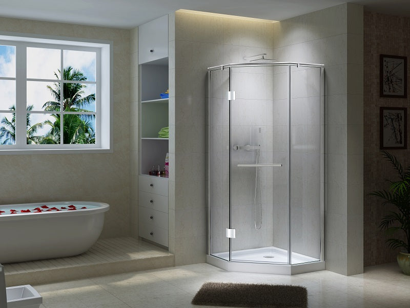 EVA Chrome 40-inch Shower Enclosure Neo Rung Shape