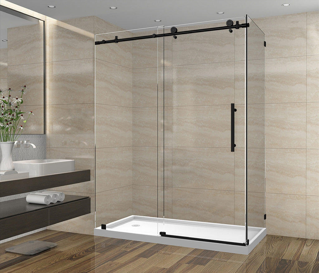 Esmeralda Black 60 inch Shower Enclosure Left Hand Door Opening