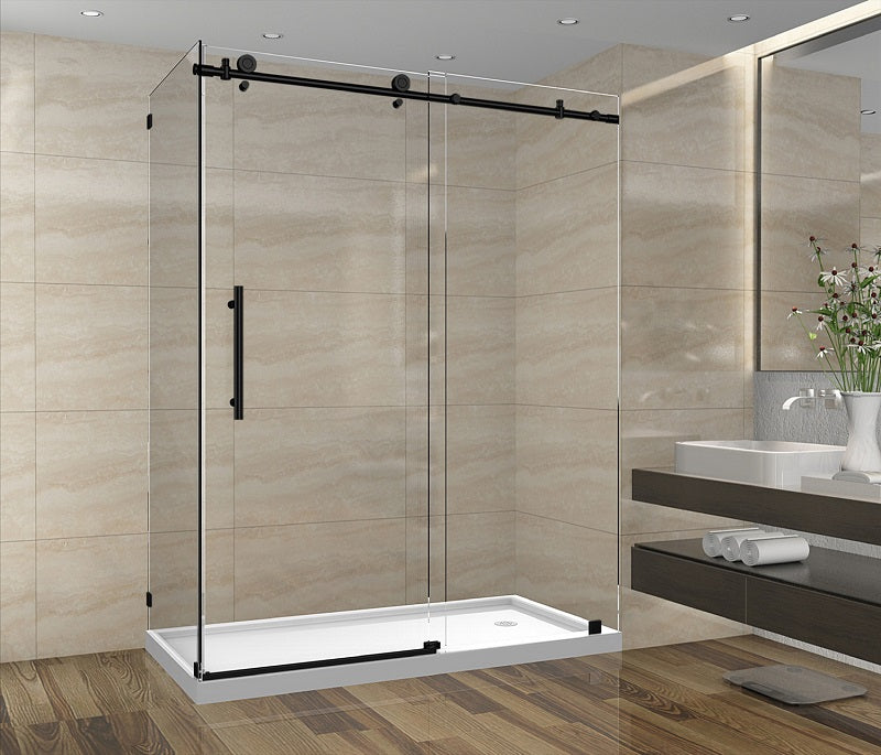 Esmeralda Black 60 inch Shower Enclosure Right Hand Door Opening