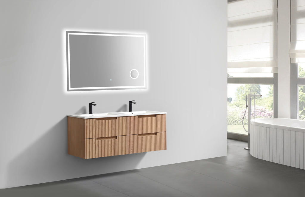 Kubebath Fiore 48" Double Sink Wallmount Vanity