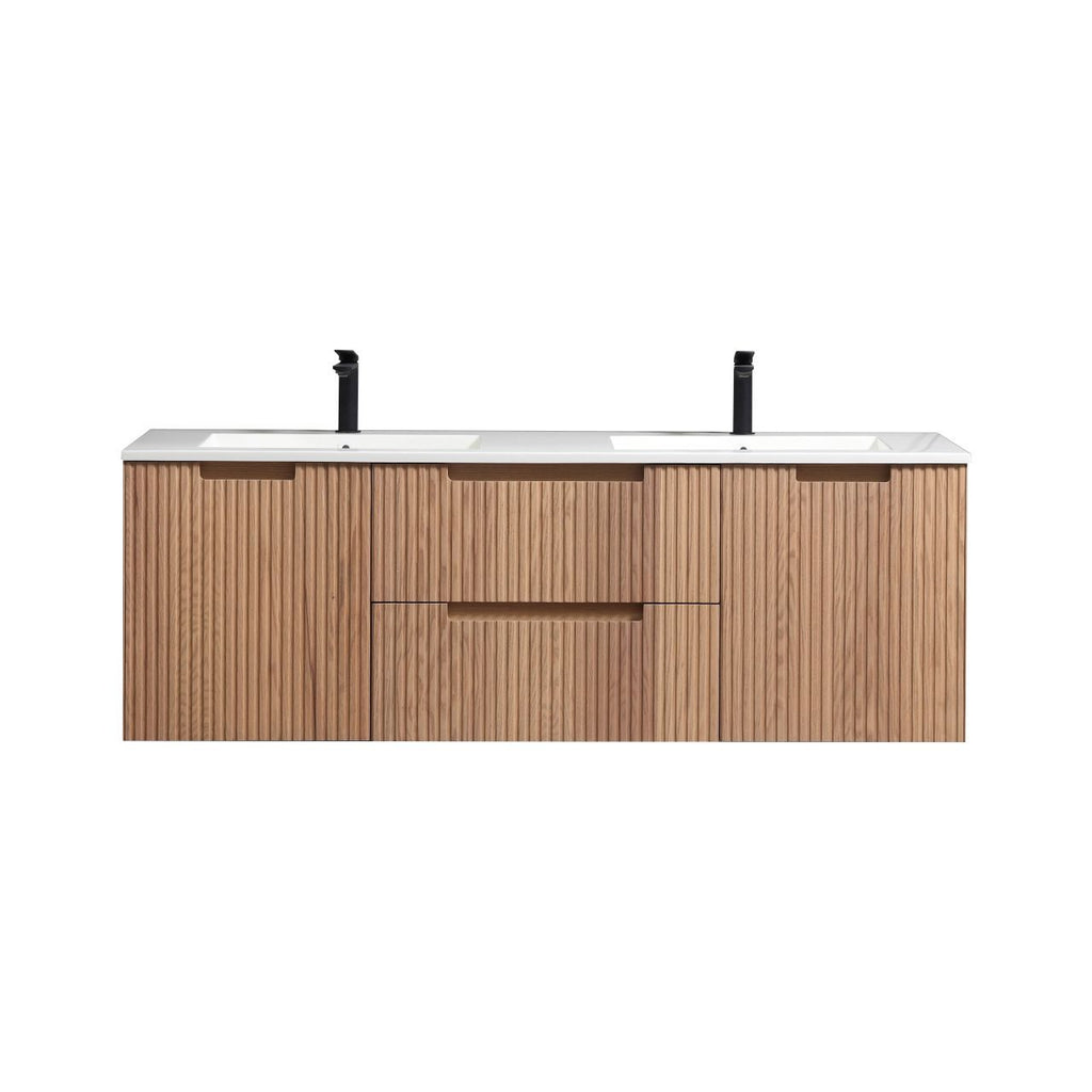 Kubebath Fiore 60" Double Sink Wallmount Vanity