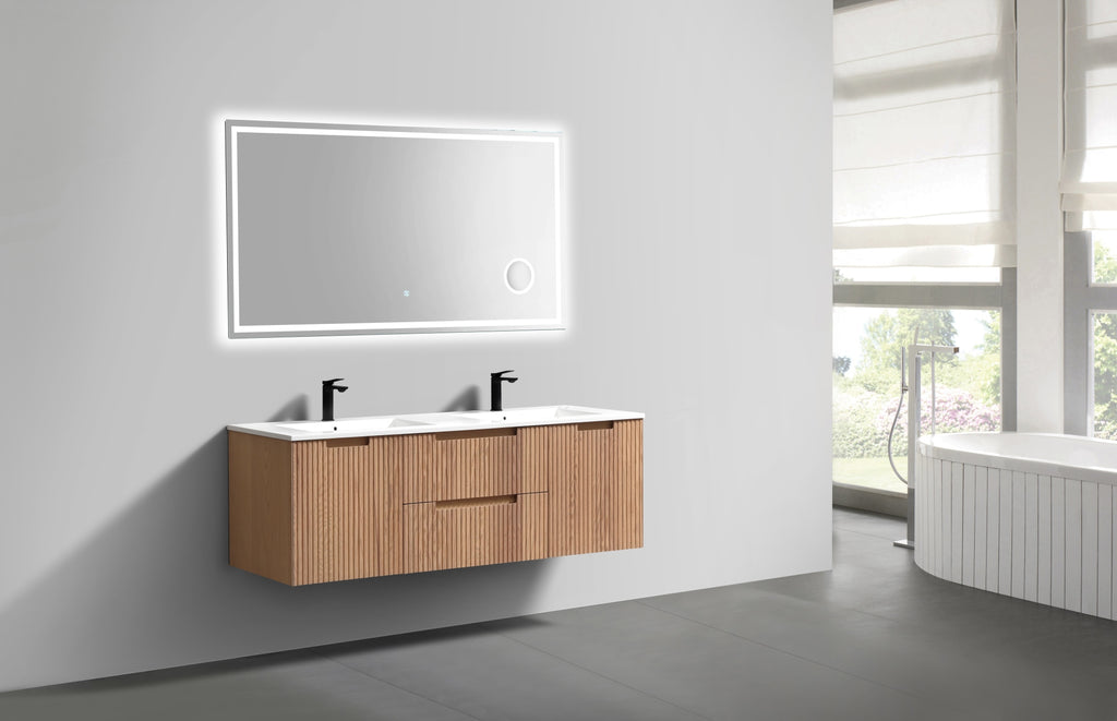 Kubebath Fiore 60" Double Sink Wallmount Vanity