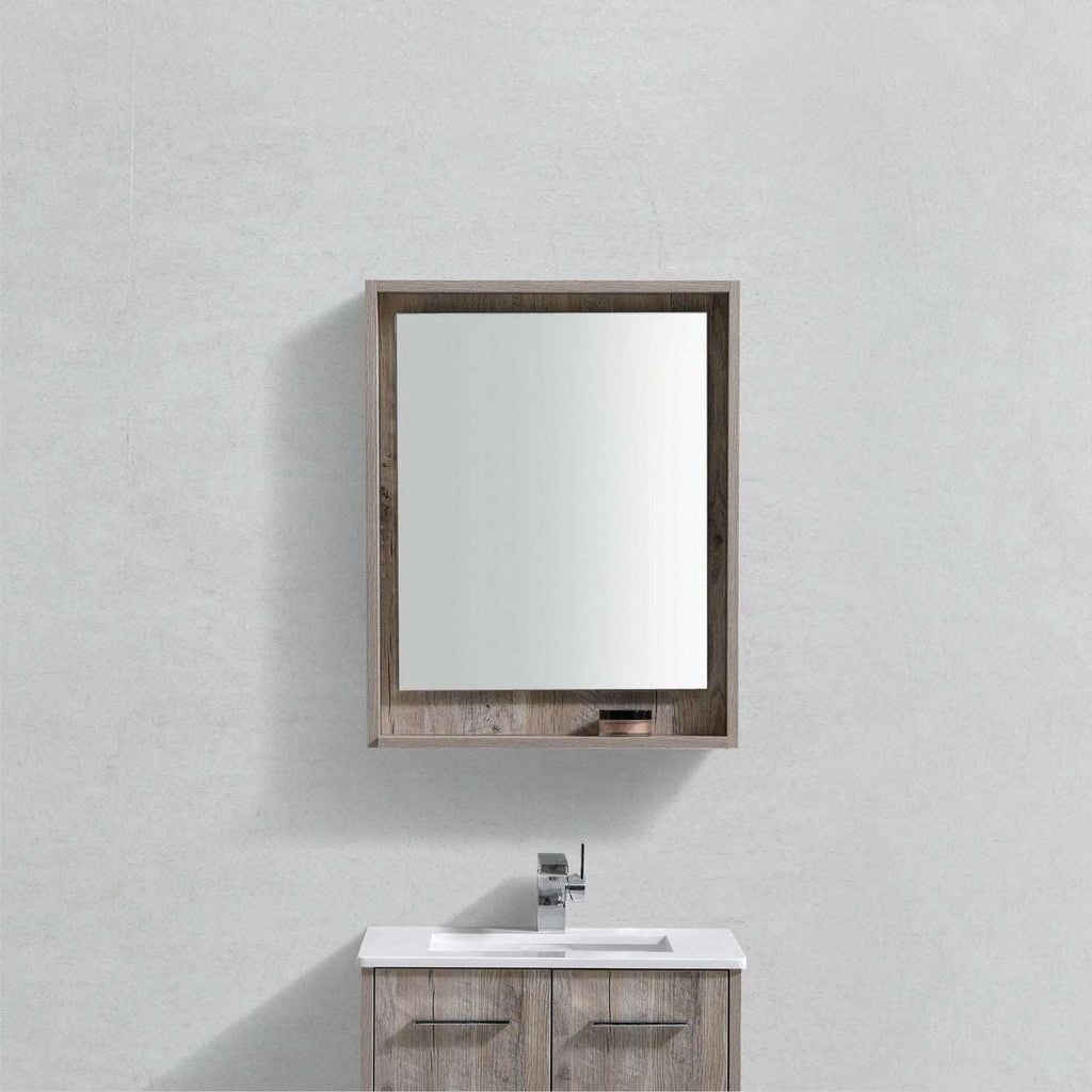 24” Wood Framed Bathroom Vanity Mirror with Shelf Available in Nine Colours