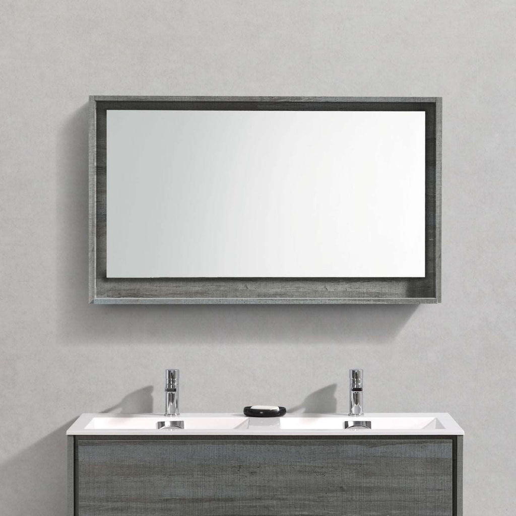 48” Wood Framed Bathroom Vanity Mirror with Shelf Available in Nine Colours