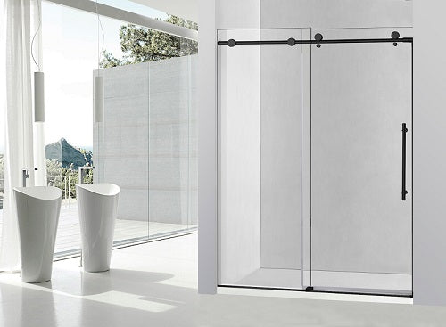 NOR In-line Shower Door, Black 55″ to 59″ Adjustable