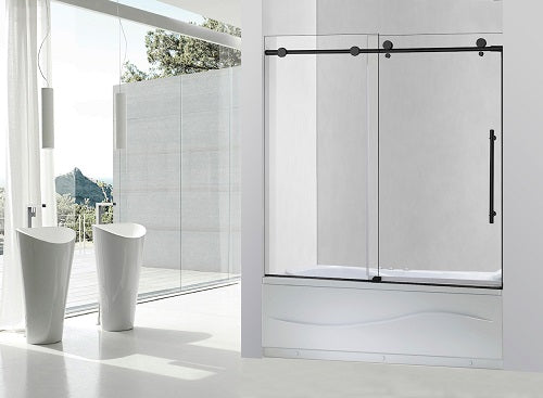 Nor Tub Shower Door, Black 55-59″Adjustable