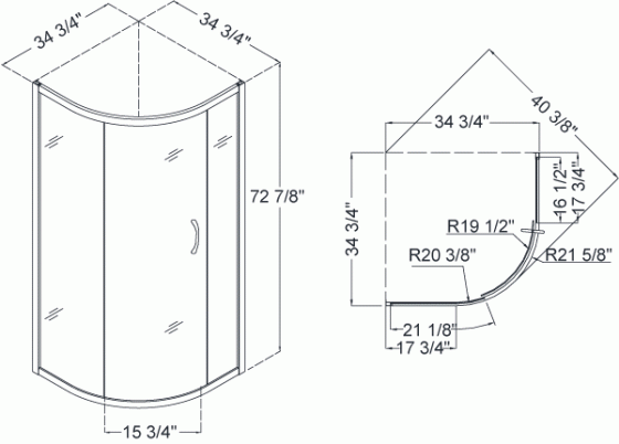 Victoria 32 Inch Shower Enclosure Single Sliding Door