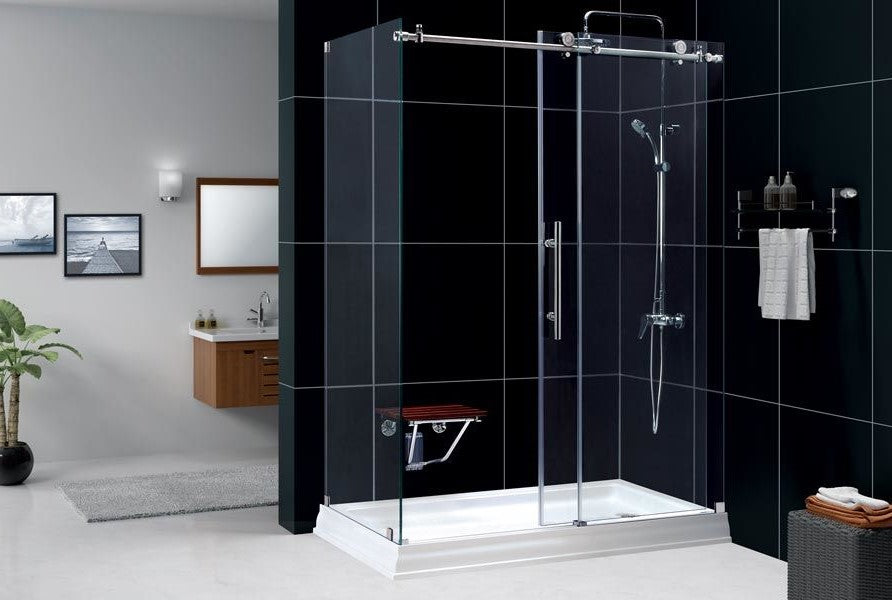 Xesmer Chrome 48 Inch Shower Enclosure Right Hand Door Opening