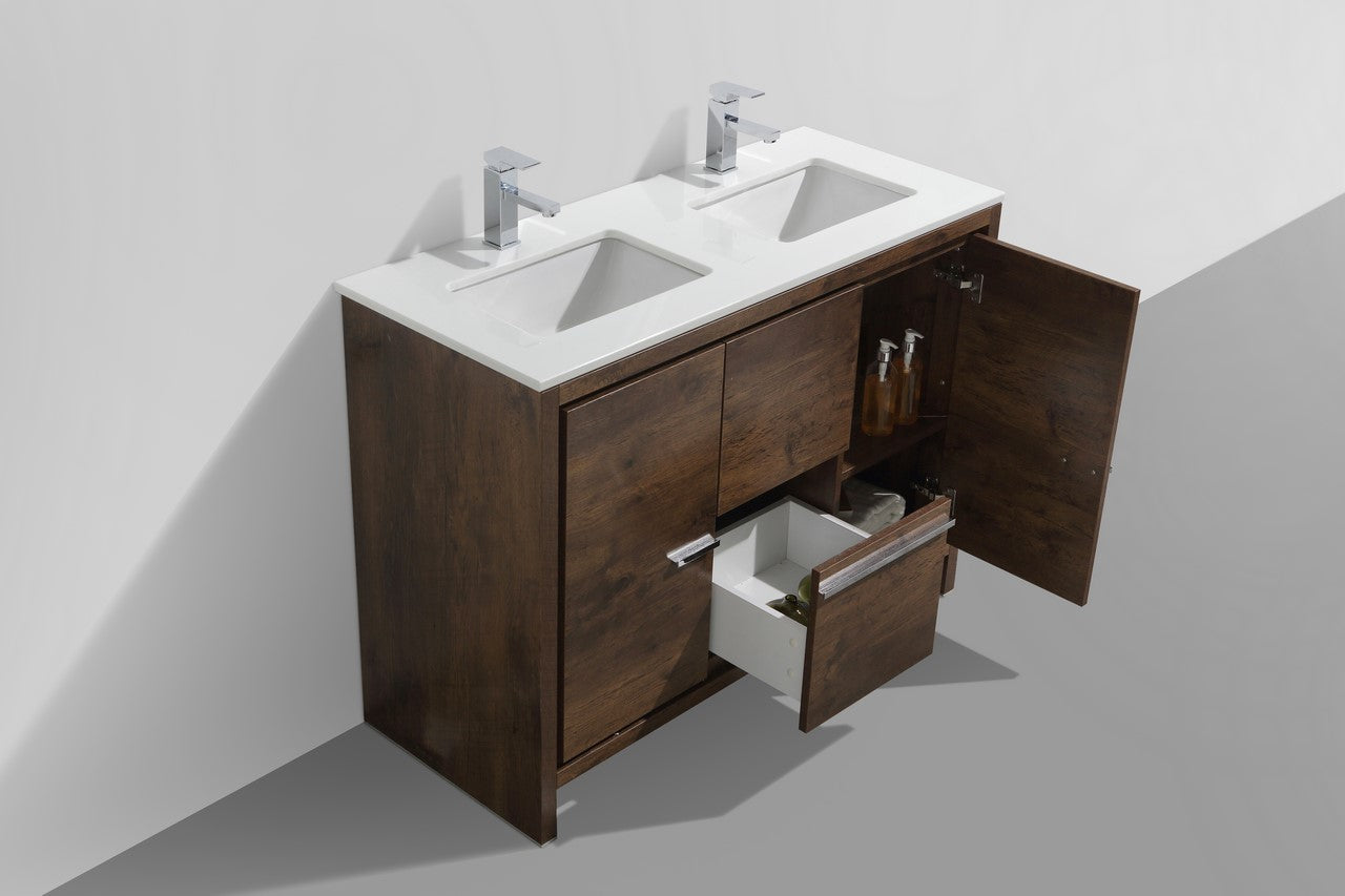 Daylight 48 In. Freestanding Double Sink Bathroom Vanity with Ceramic Sink  Top