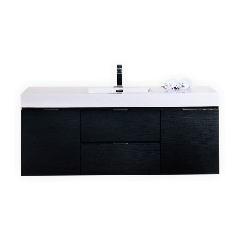 black wall mount vanity modern, luxurious 60-inch bathroom vanity offers a sleek design that's both stylish and functional with a single sink giving extra countertop space. 