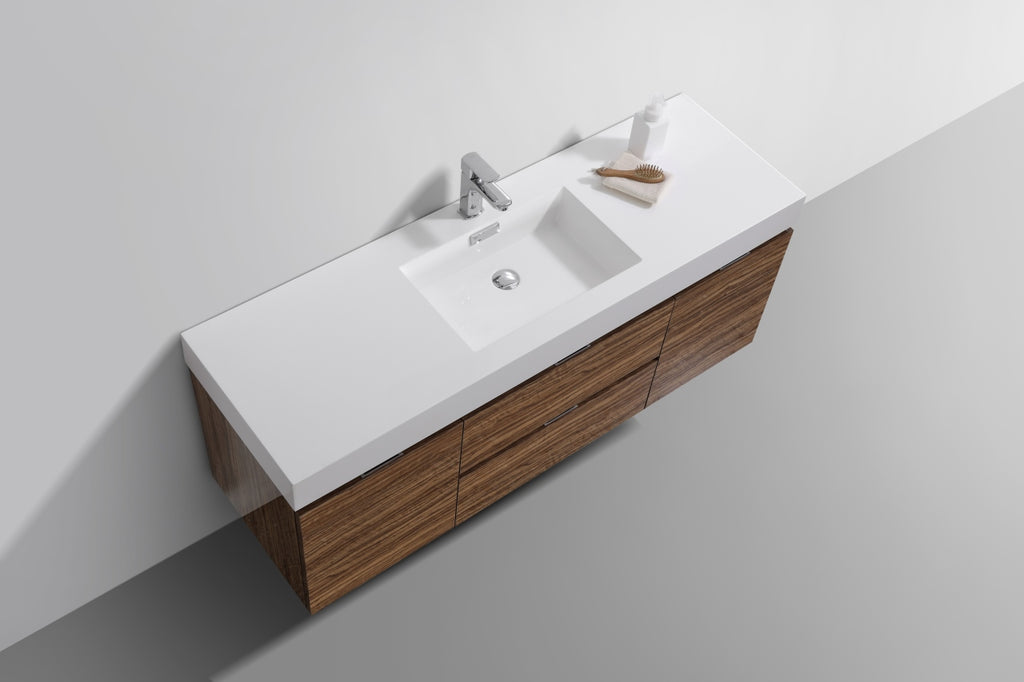 big countertop. sleek white looking. modern, luxurious 60-inch bathroom vanity offers a sleek design that's both stylish and functional with a single sink giving extra countertop space. 