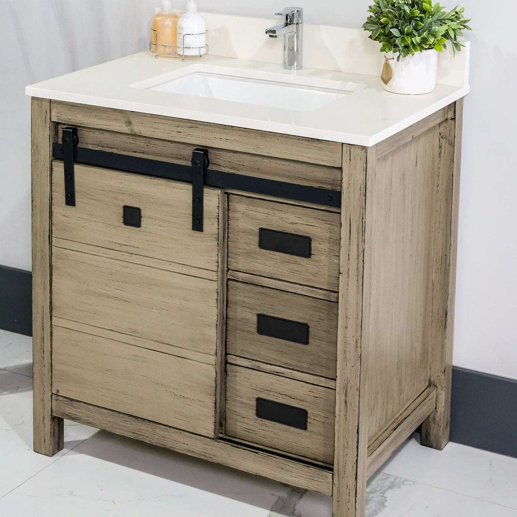 Barn House 32” Bathroom Solid Wood Rustic Vanity