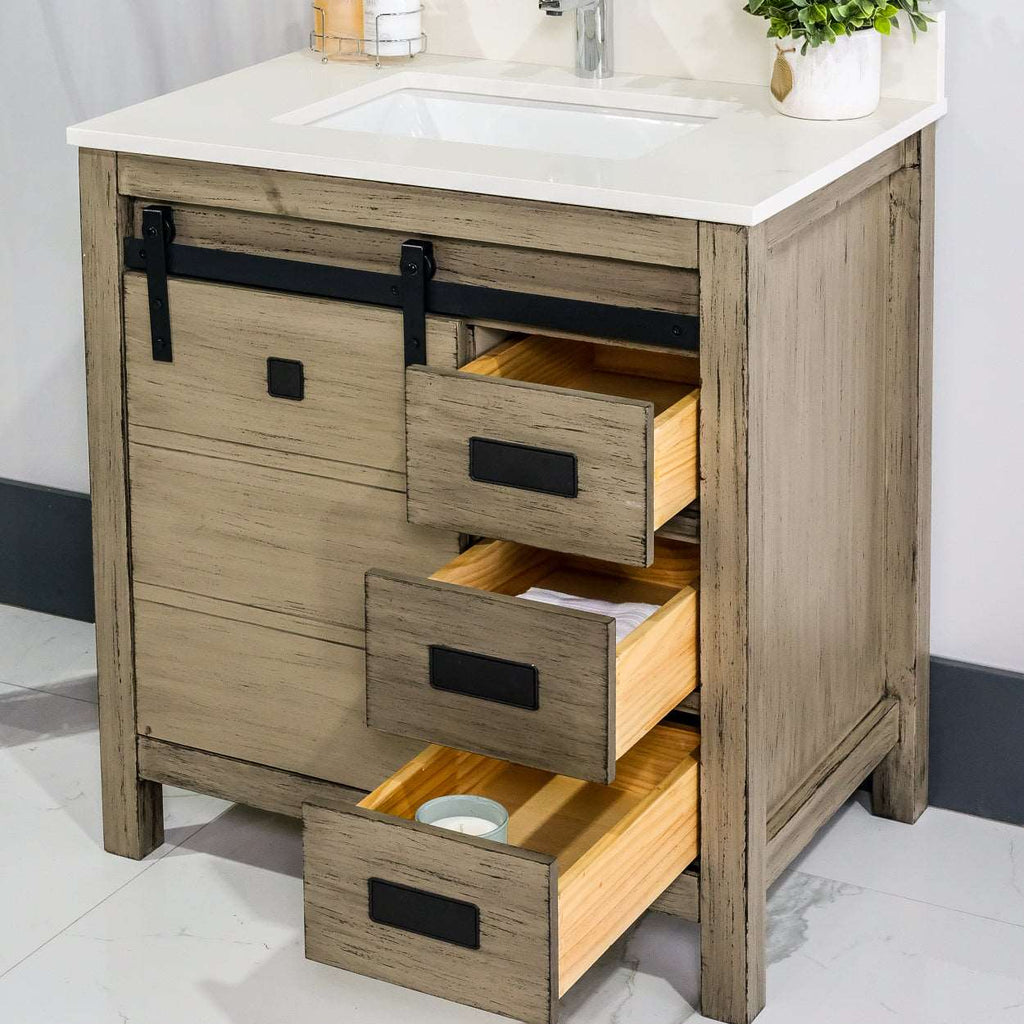 Barn House 32” Bathroom Solid Wood Rustic Vanity